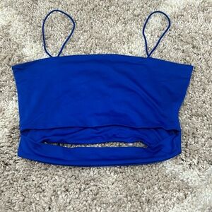 Royal Blue tank top with front cut out